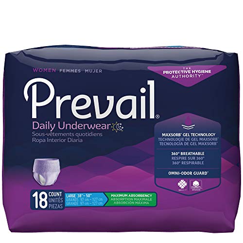 Prevail Maximum Absorbency Incontinence Underwear for Women Large 18 Count
